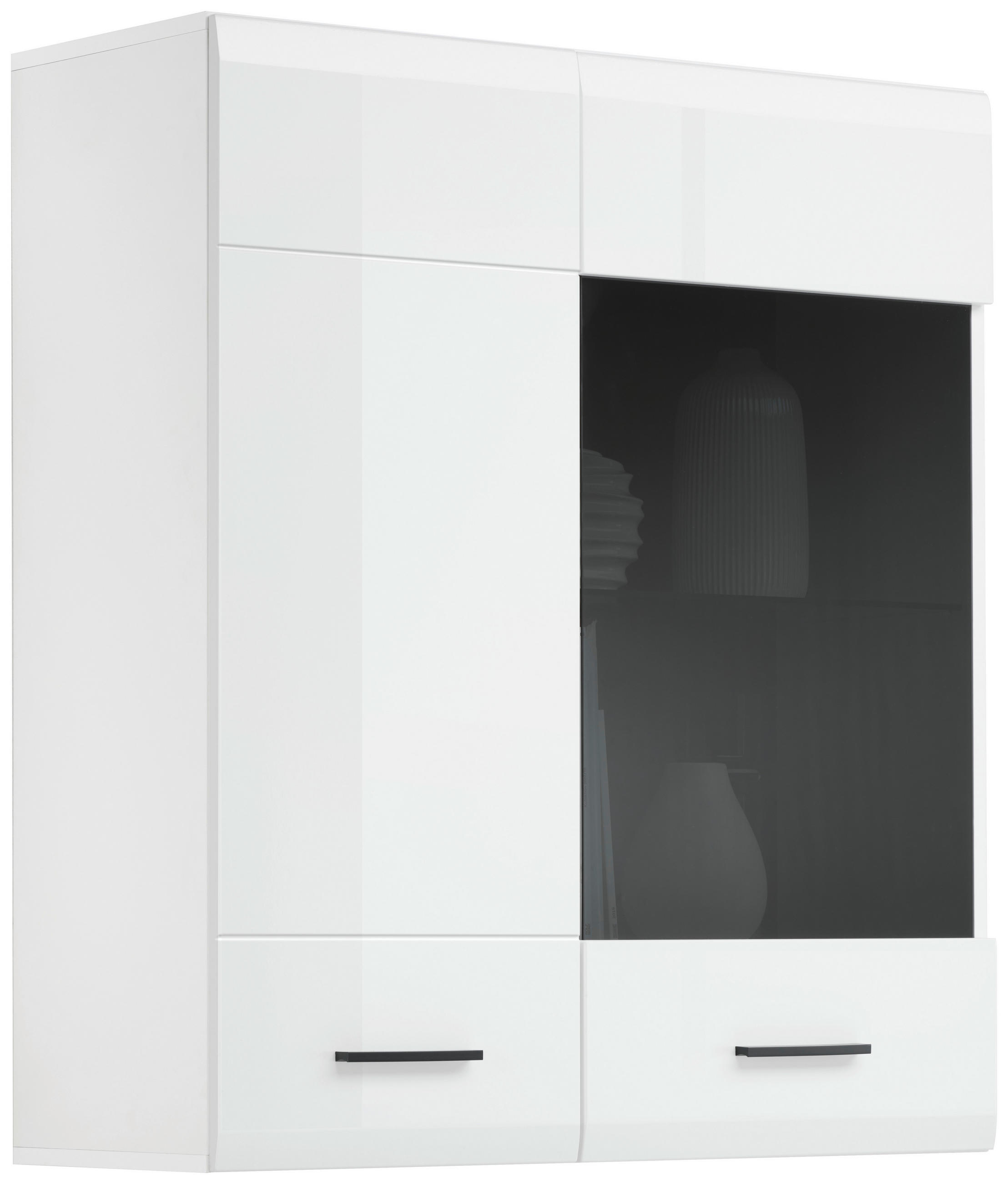 ZÁVĚSNÁ VITRÍNA, antracitová, bílá, 90/102/35 cm - bílá/antracitová, Moderní, kompozitní dřevo/plast (90/102/35cm) - Hom`in