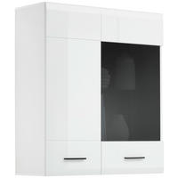 VITRINĂ SUSPENDATĂ  in antracit, alb  - alb/antracit, Modern, plastic/sticlă (90/102/35cm) - Hom`in