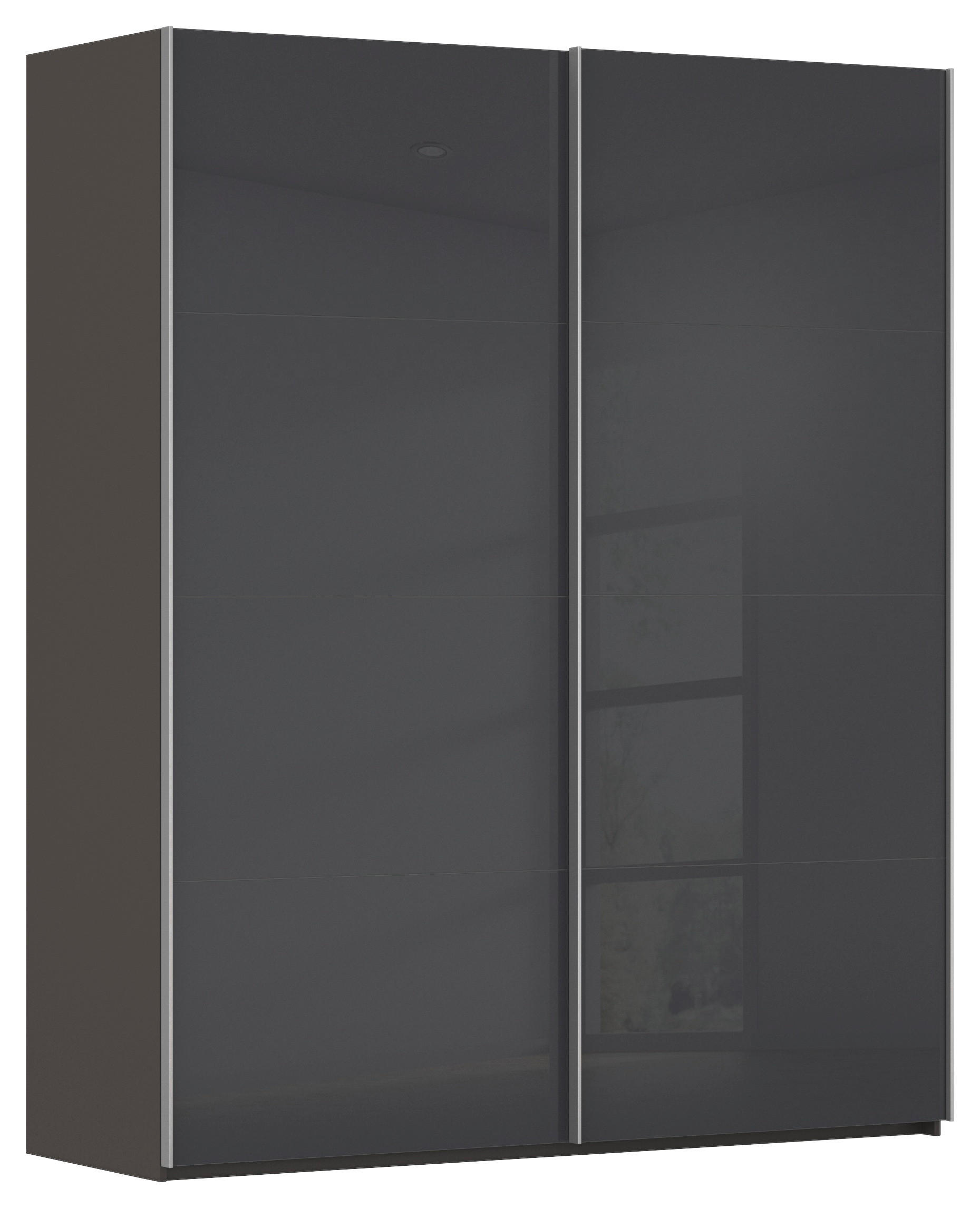 SCHWEBETÜRENSCHRANK 181/223/68 cm 2-türig Graphitfarben, Schwarz  - Alufarben/Graphitfarben, Design, Glas/Holzwerkstoff (181/223/68cm) - Xora