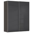 SCHWEBETÜRENSCHRANK 181/223/68 cm 2-türig Graphitfarben, Schwarz  - Alufarben/Graphitfarben, Design, Glas/Holzwerkstoff (181/223/68cm) - Xora
