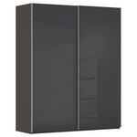 SCHWEBETÜRENSCHRANK 181/223/68 cm 2-türig Graphitfarben, Schwarz  - Alufarben/Graphitfarben, Design, Glas/Holzwerkstoff (181/223/68cm) - Xora
