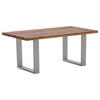 ESSTISCH Holz, Metall 220/100/76 cm   - Edelstahlfarben/Eichefarben, Design, Holz/Metall (220/100/76cm) - Waldwelt