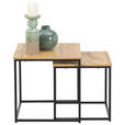 BEISTELLTISCHSET 30-40/30-40/30-40 cm Schwarz, Eichefarben quadratisch  - Eichefarben/Schwarz, Trend, Holzwerkstoff/Metall (30-40/30-40/30-40cm) - Xora