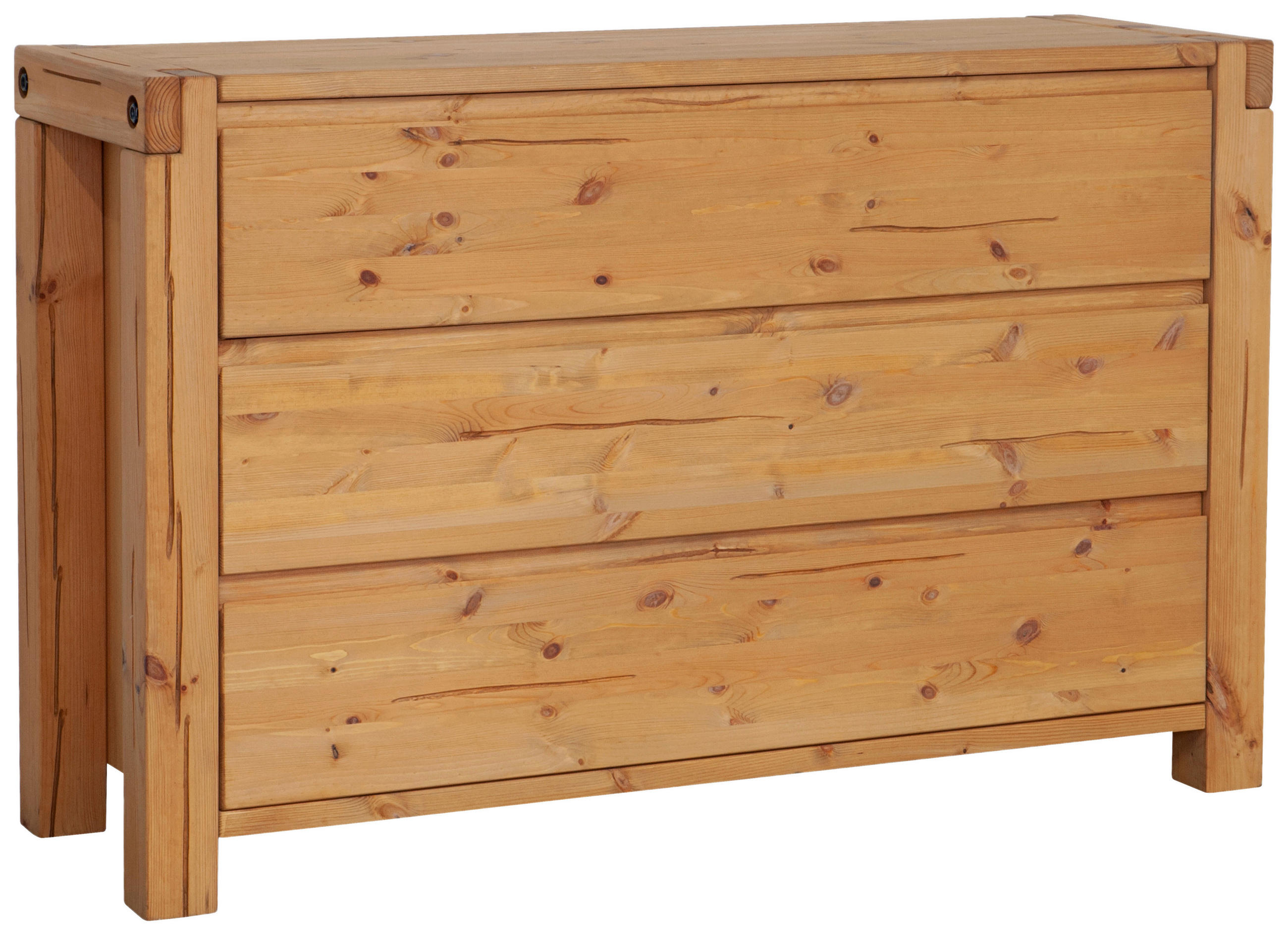 KOMMODE , 138/88/44 cm, 3 Schublade(n)  - Eichefarben/Honig, Basics, Holz (138/88/44cm) - Livetastic