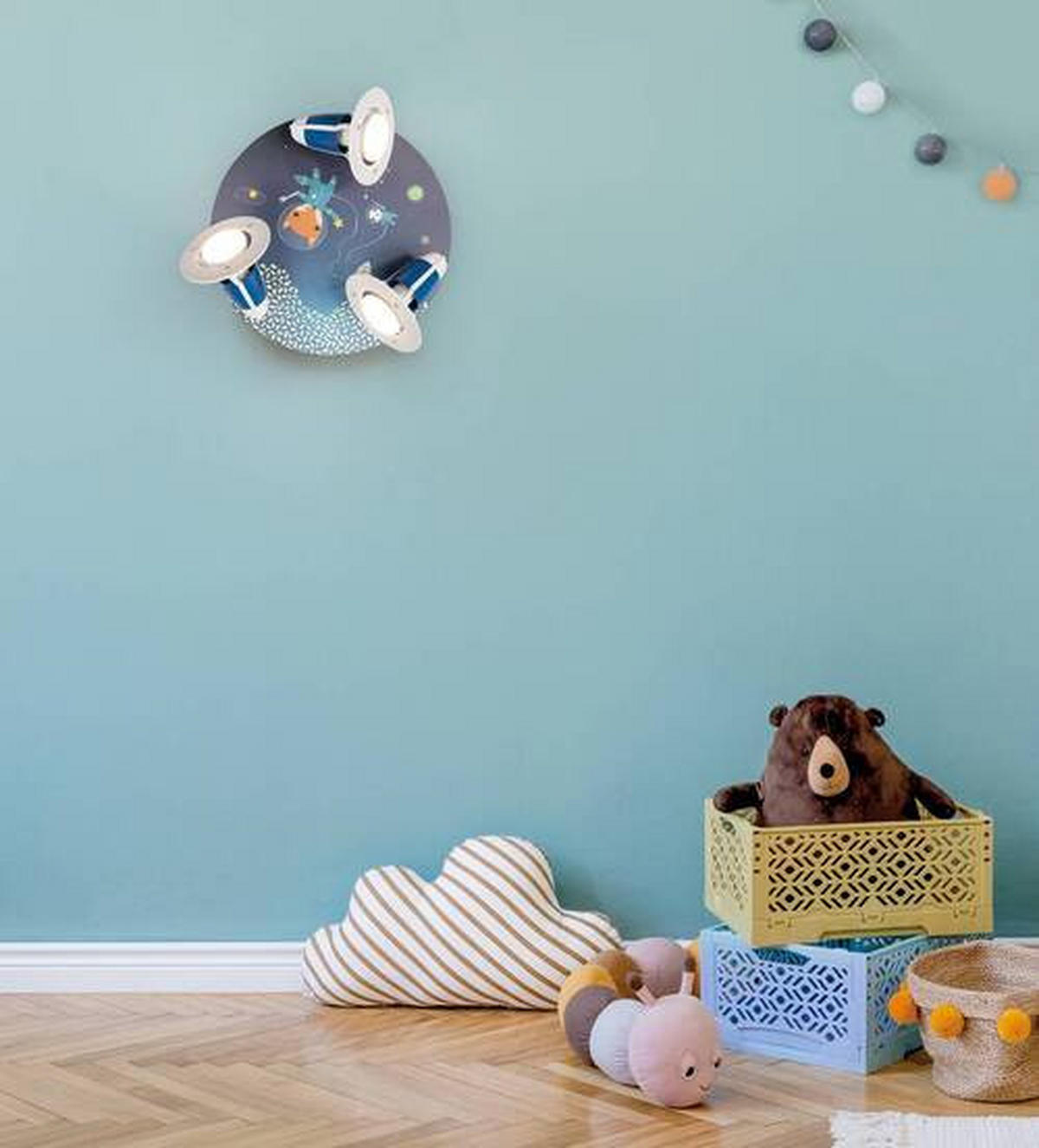 KINDERDECKENLEUCHTE 30/20 cm   - Blau, Basics, Holz (30/20cm)