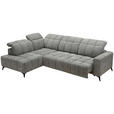 ECKSOFA Dunkelgrau Chenille  - Dunkelgrau/Schwarz, Design, Textil/Metall (214/293cm) - Xora