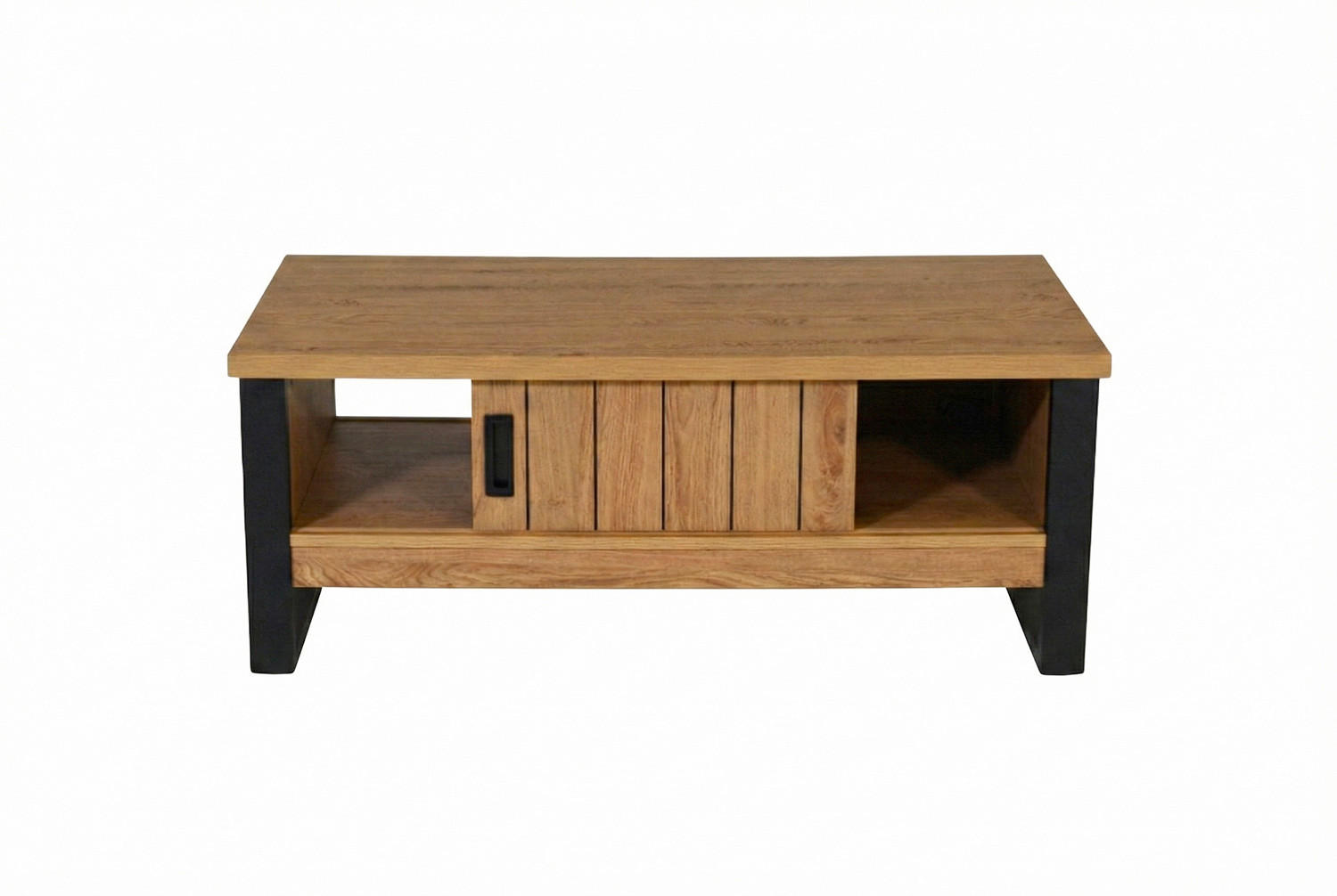 COUCHTISCH Schwarz, Eichefarben  - Eichefarben/Schwarz, KONVENTIONELL, Holzwerkstoff/Metall (108,5/54,8/43cm) - MID.YOU