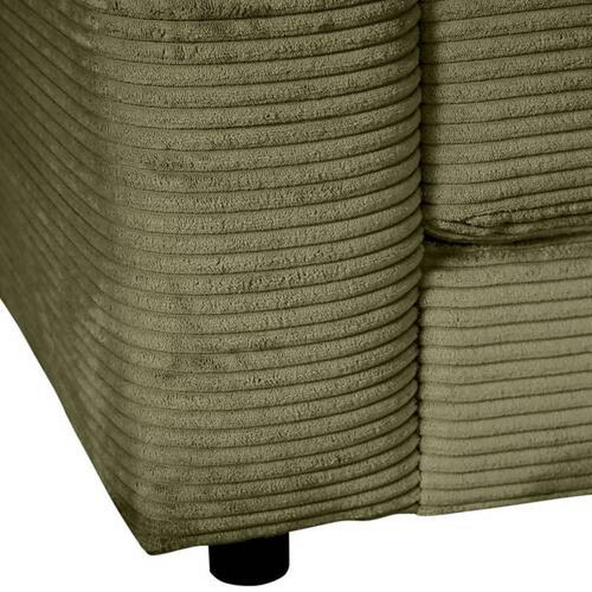 ECKSOFA in Cord Dunkelgrün  - Dunkelgrün/Schwarz, Design, Kunststoff/Textil (240/175cm) - Landscape