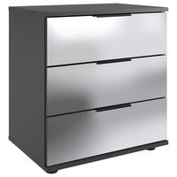 NACHTTISCH Klar, Graphitfarben,  - Klar/Schwarz, Modern, Glas/Holzwerkstoff (52/58/38cm) - P & B