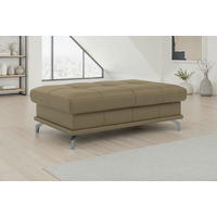 HOCKER COSTELLO E Echtleder Olivgrün  - Schwarz/Olivgrün, Basics, Leder/Metall (133/47/72cm) - Sit & More