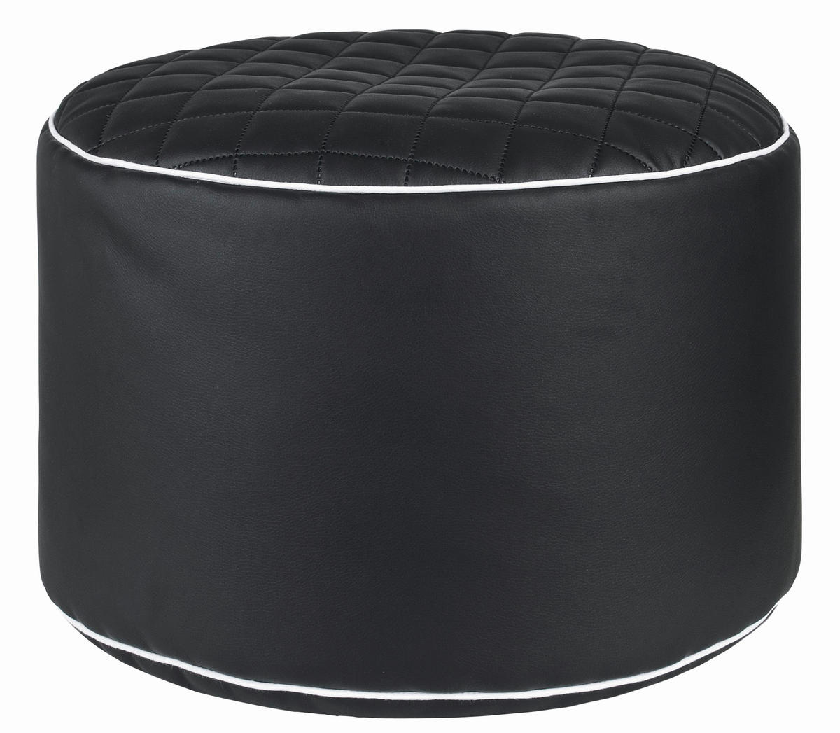 HOCKER in Textil Schwarz  - Schwarz/Weiß, MODERN, Textil (50/30/50cm)