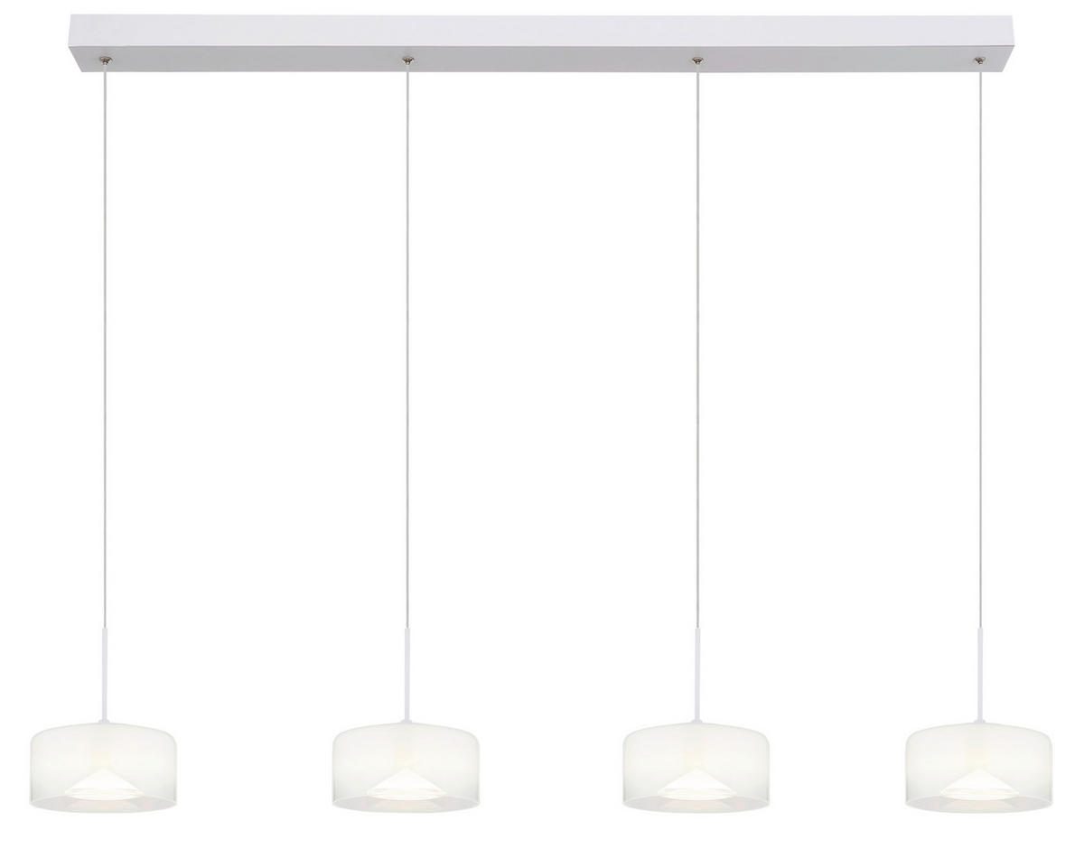 LED-HÄNGELEUCHTE 105/15/150 cm  - Klar/Opal, KONVENTIONELL, Glas/Kunststoff (105/15/150cm) - Globo