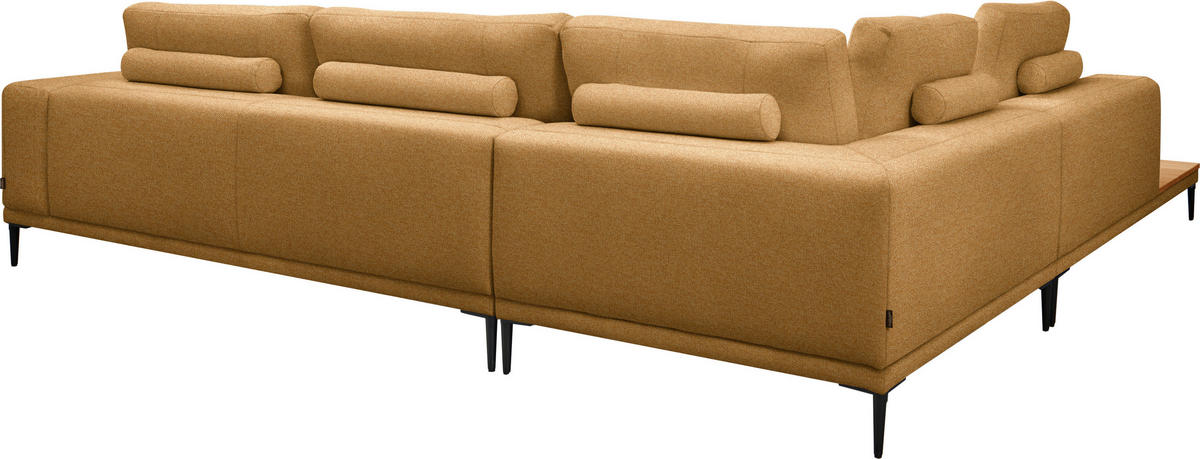 ECKSOFA  in Leinwand Karamell  271/318 cm  - Karamell/Schwarz, Design, Textil/Metall (271/318cm) - Belluti