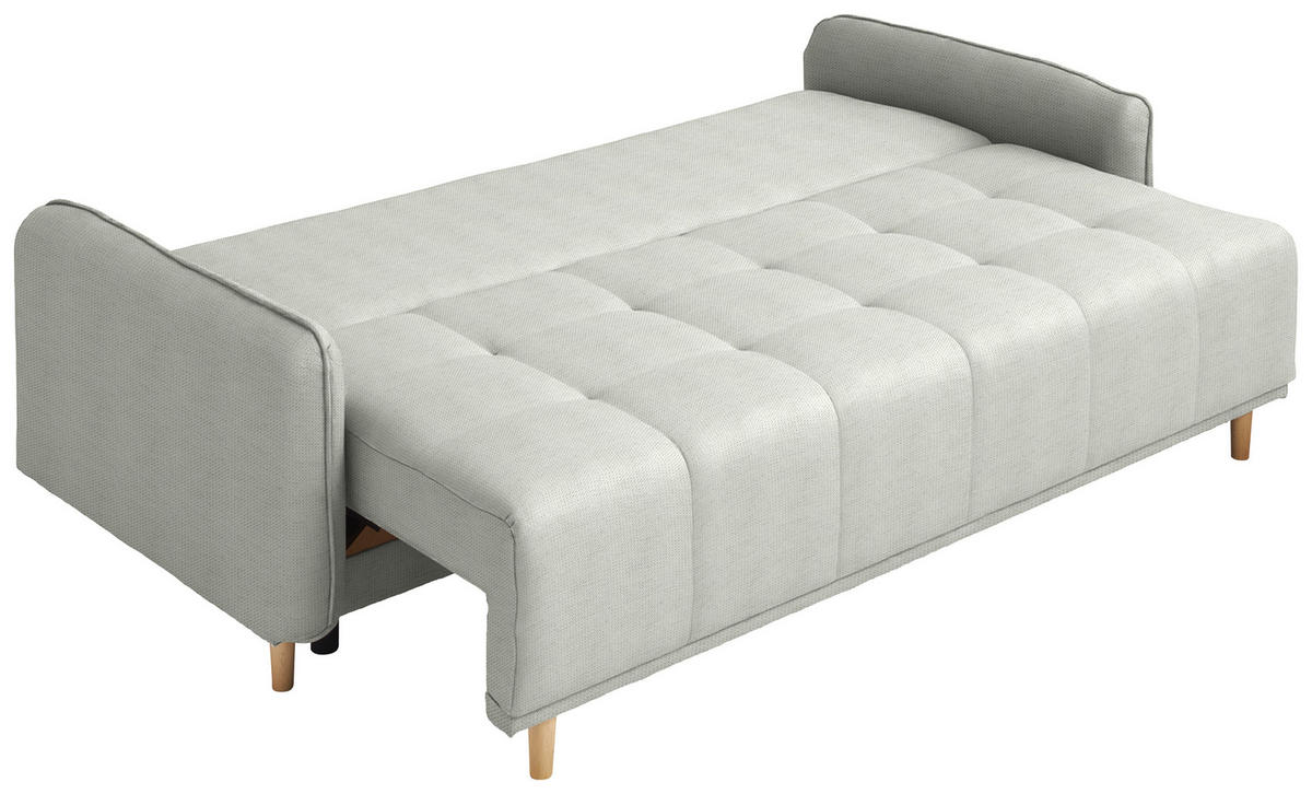 SCHLAFSOFA Chenille Naturfarben  - Buchefarben/Naturfarben, Design, Holz/Textil (217/97/101cm) - Carryhome