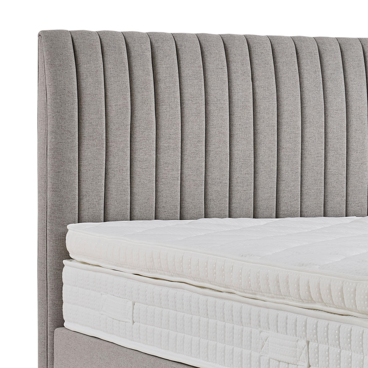 BOXSPRINGBETT 120/200 cm  in Grau  - Schwarz/Naturfarben, MODERN, Holzwerkstoff/Textil (120/200cm) - MID.YOU