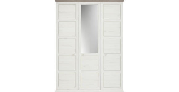 DREHTÜRENSCHRANK in Grau, Weiß - Weiß/Grau, LIFESTYLE, Glas/Holzwerkstoff (154/209/60cm) - Hom`in