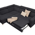 ECKSOFA inkl. Funktionen Graphitfarben Samt  - Graphitfarben, Natur, Holz/Textil (206/261cm) - Venda