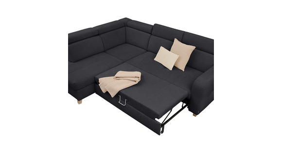 ECKSOFA inkl. Funktionen Graphitfarben Samt - Graphitfarben, Natur, Holz/Textil (206/261cm) - Venda