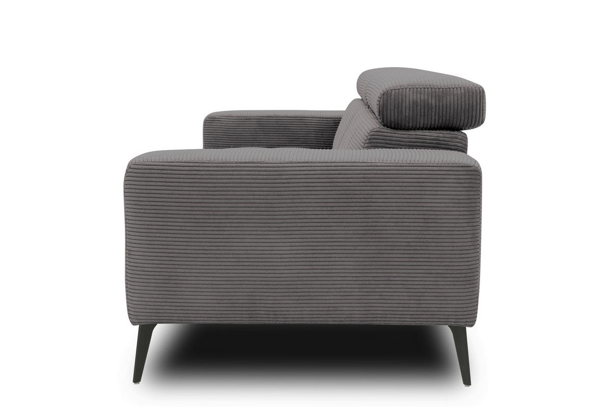 2-SITZER-SOFA TRENTO Mikrofaser Grau  - Dunkelgrau/Schwarz, MODERN, Textil/Metall (208/79/104cm) - MID.YOU