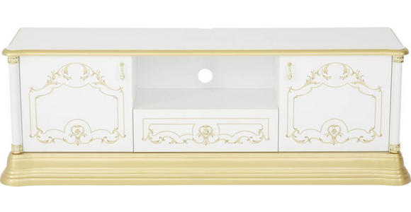 TV-ELEMENT 162/55/41 cm - Goldfarben/Weiß, LIFESTYLE, Holzwerkstoff/Kunststoff (162/55/41cm) - Cantus