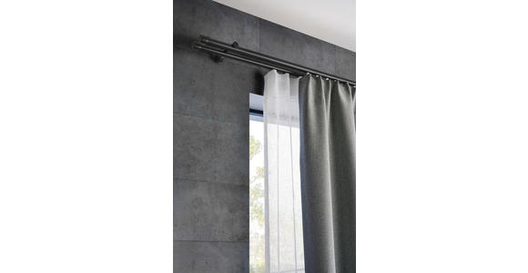 VORHANGSTANGENSET 120 cm - Schwarz, Basics, Metall (120cm) - Homeware