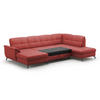 WOHNLANDSCHAFT Rot Kombination Echtleder/Stoff Vliesstoff  - Rot/Schwarz, MODERN, Leder/Textil (164/319/212cm) - Sit & More