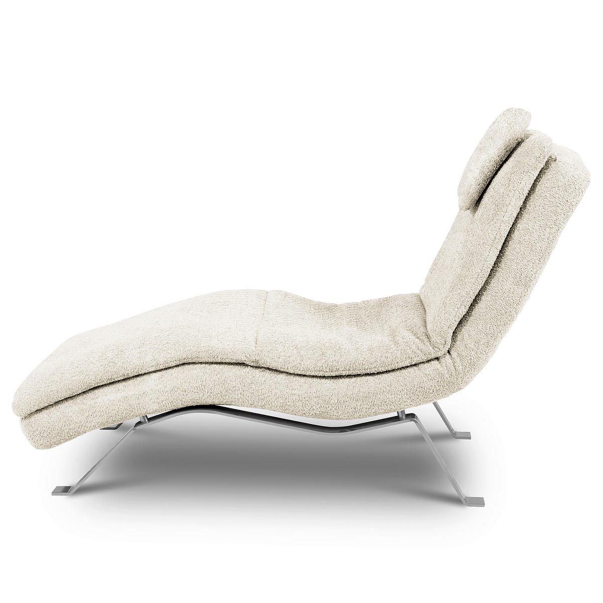RELAXLIEGE Bouclé Weiß  - Silberfarben/Weiß, Design, Textil/Metall (65/95/171cm) - Celina Home