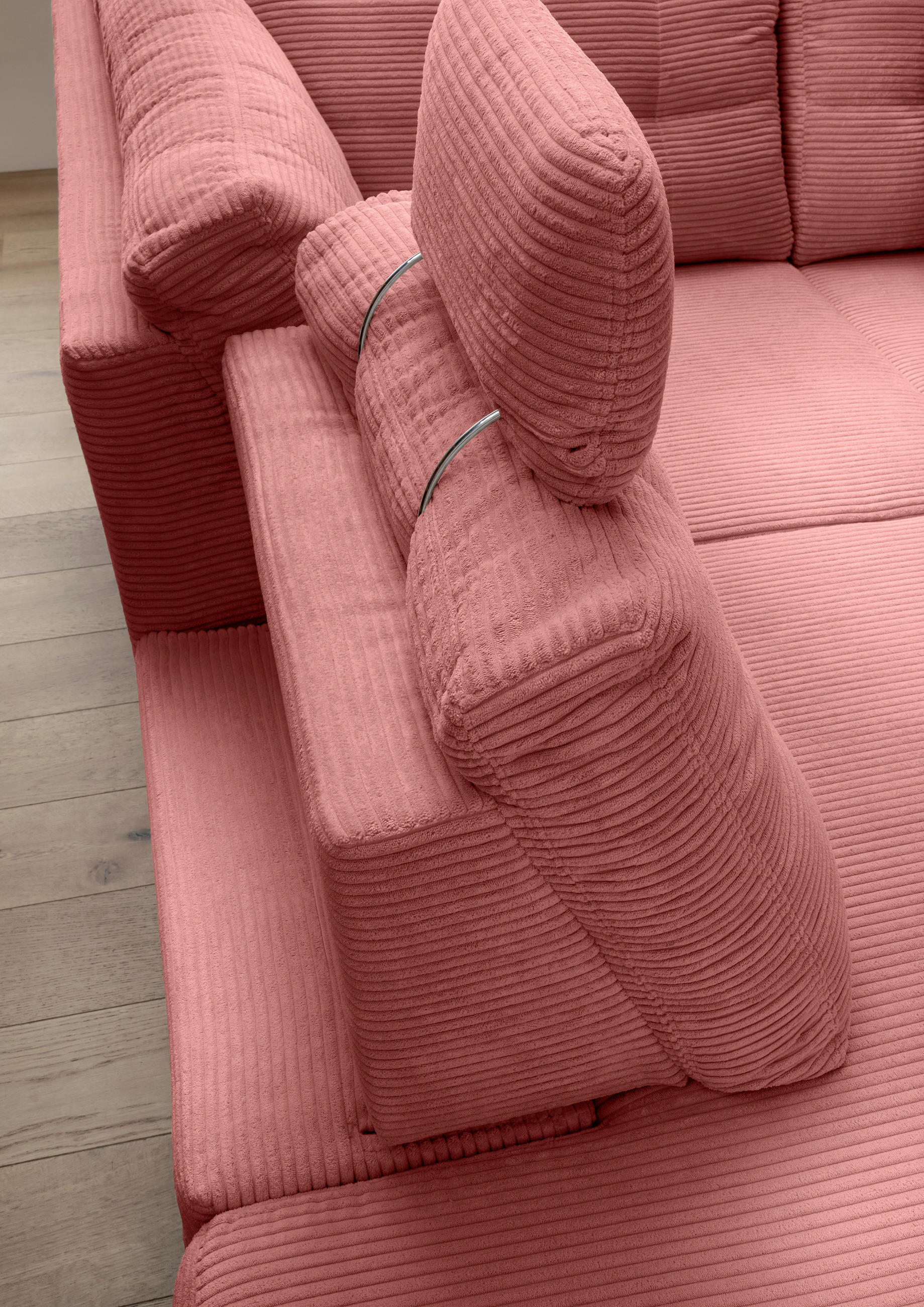 Thumbnail - Livetastic Ecksofa, Koralle, Textil, Buche, 4-Sitzer, Füllung: Schaumstoff, Ottomane rechts, L-Form, 270x176 cm, Liegefu...