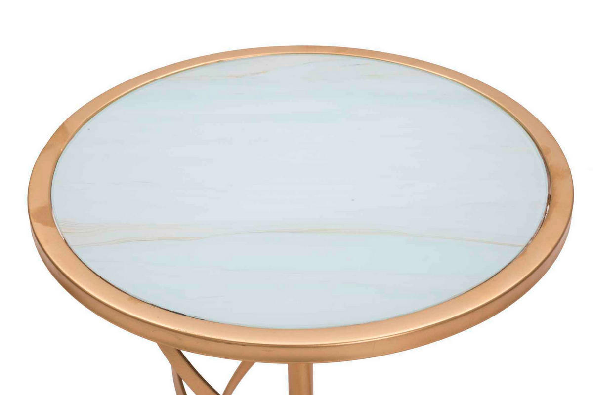 COUCHTISCH - Goldfarben/Weiß, Basics, Glas/Holzwerkstoff (38/61,5/38cm)