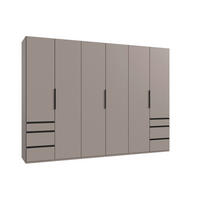 DREHTÜRENSCHRANK 300/216/58 cm,  in Sahara, 6 Tür(en)  - Schwarz/Sahara, MODERN, Holzwerkstoff/Metall (300/216/58cm) - MID.YOU