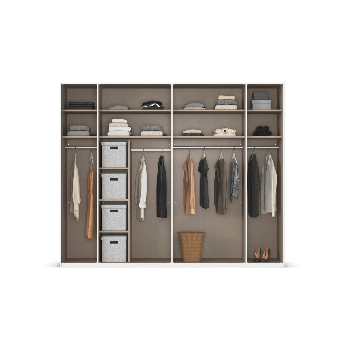 SCHWEBETÜRENSCHRANK in Graphitfarben  - Graphitfarben, Design, Glas/Holzwerkstoff (271/223/68cm) - Xora