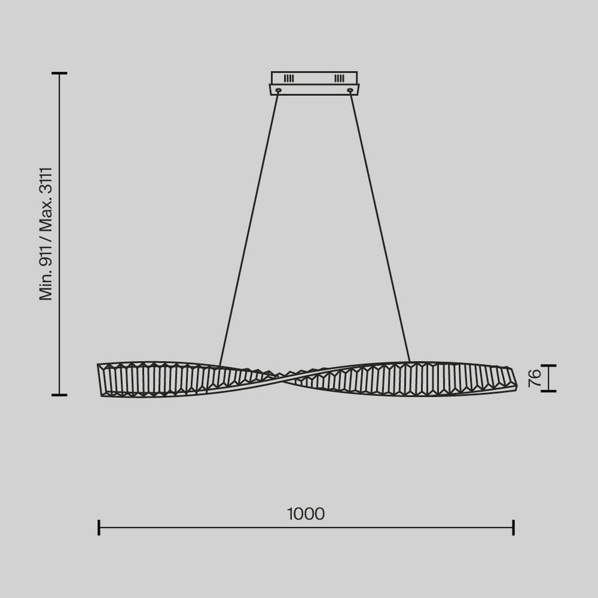 PENDELLEUCHTE Krone 100/311.1/8 cm  - Messingfarben, Design, Metall (100/311.1/8cm) - MAYTONI