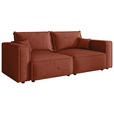 SOFA Webstoff Terracotta  - Terracotta/Schwarz, MODERN, Kunststoff/Textil (250/68/104cm) - Xora