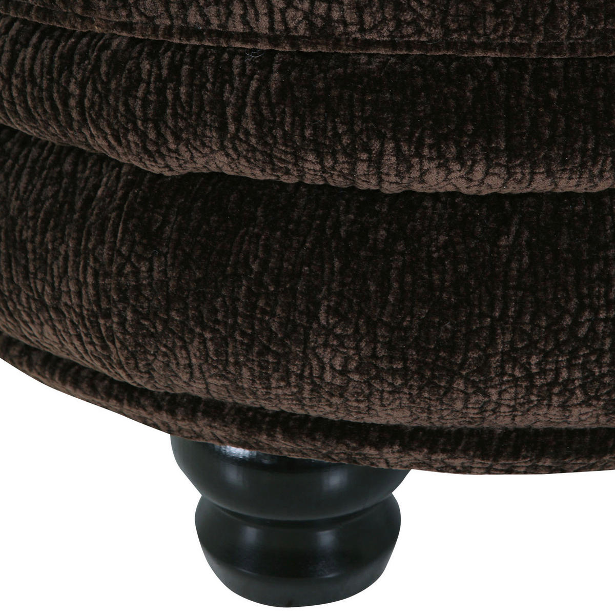 HOCKER Chenille Dunkelbraun  - Dunkelbraun/Schwarz, ROMANTIK / LANDHAUS, Holz/Textil (74/50/74cm) - Landscape