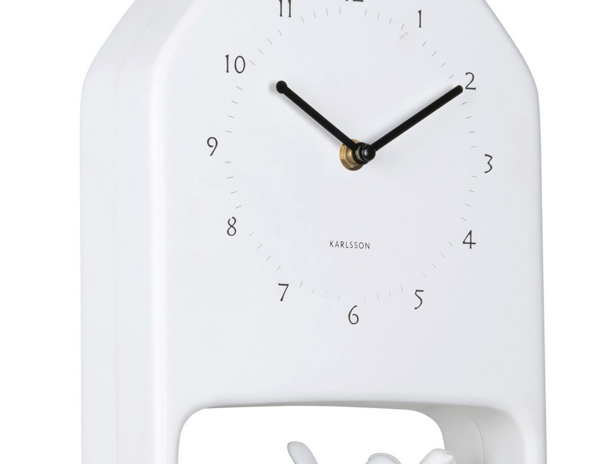 WANDUHR Love birds Weiß 20/32/7 cm  - Weiß, Basics, Kunststoff (20/32/7cm) - Karlsson