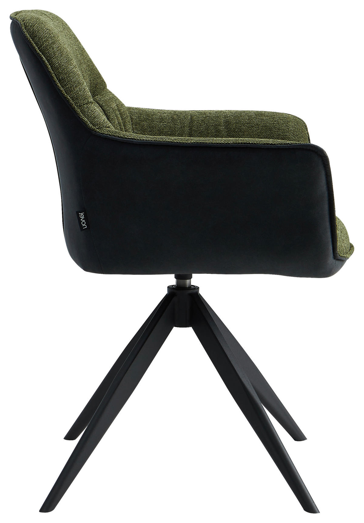 SCAUN CU BRAȚE in verde, negru  - verde/negru, Design, metal/textil (61.5/83.5/63cm) - Novel