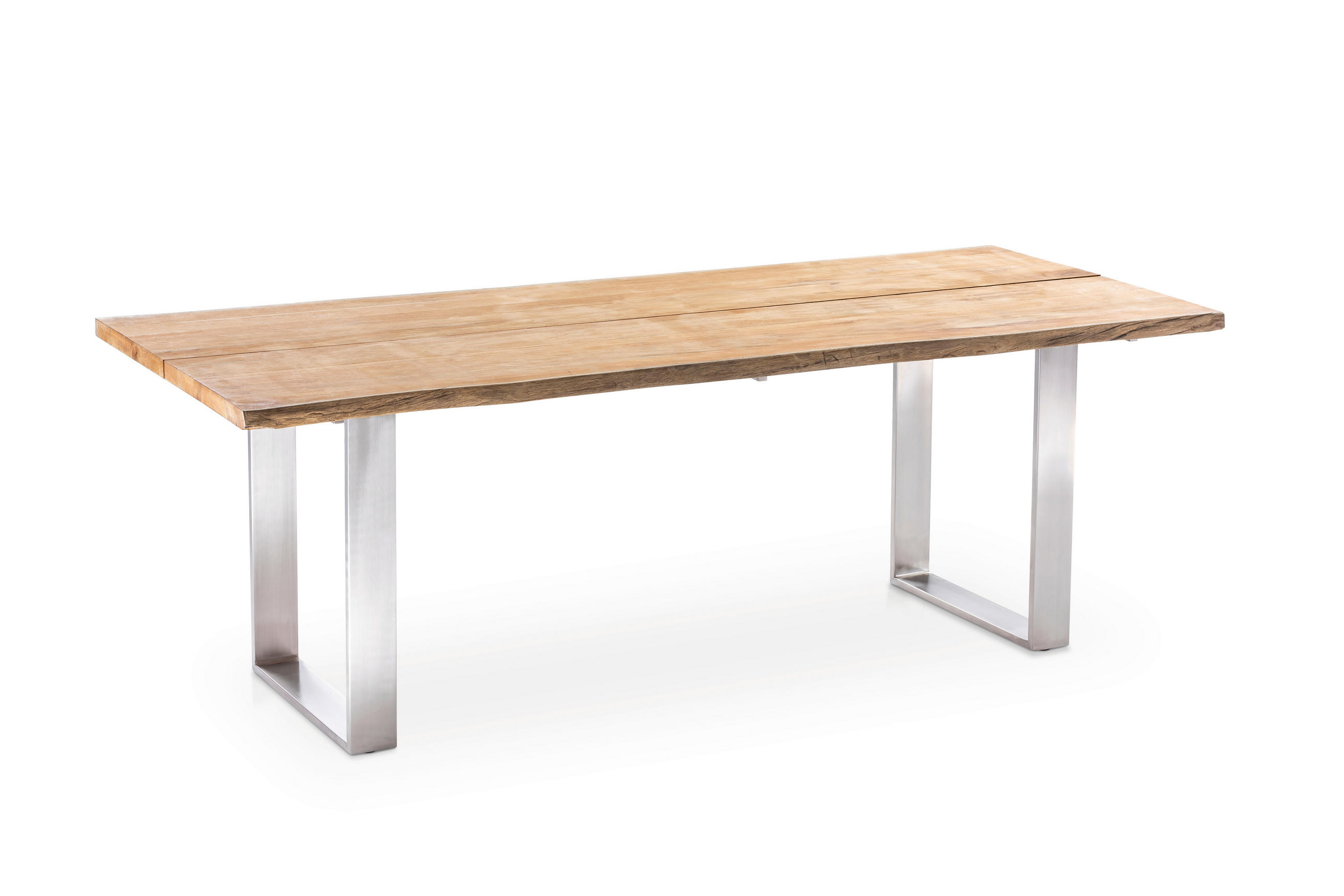 GARTENTISCH 280/95/76 cm  - Edelstahlfarben/Teakfarben, Design, Holz/Metall (280/95/76cm)