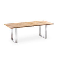 GARTENTISCH 280/95/76 cm  - Edelstahlfarben/Teakfarben, Design, Holz/Metall (280/95/76cm)