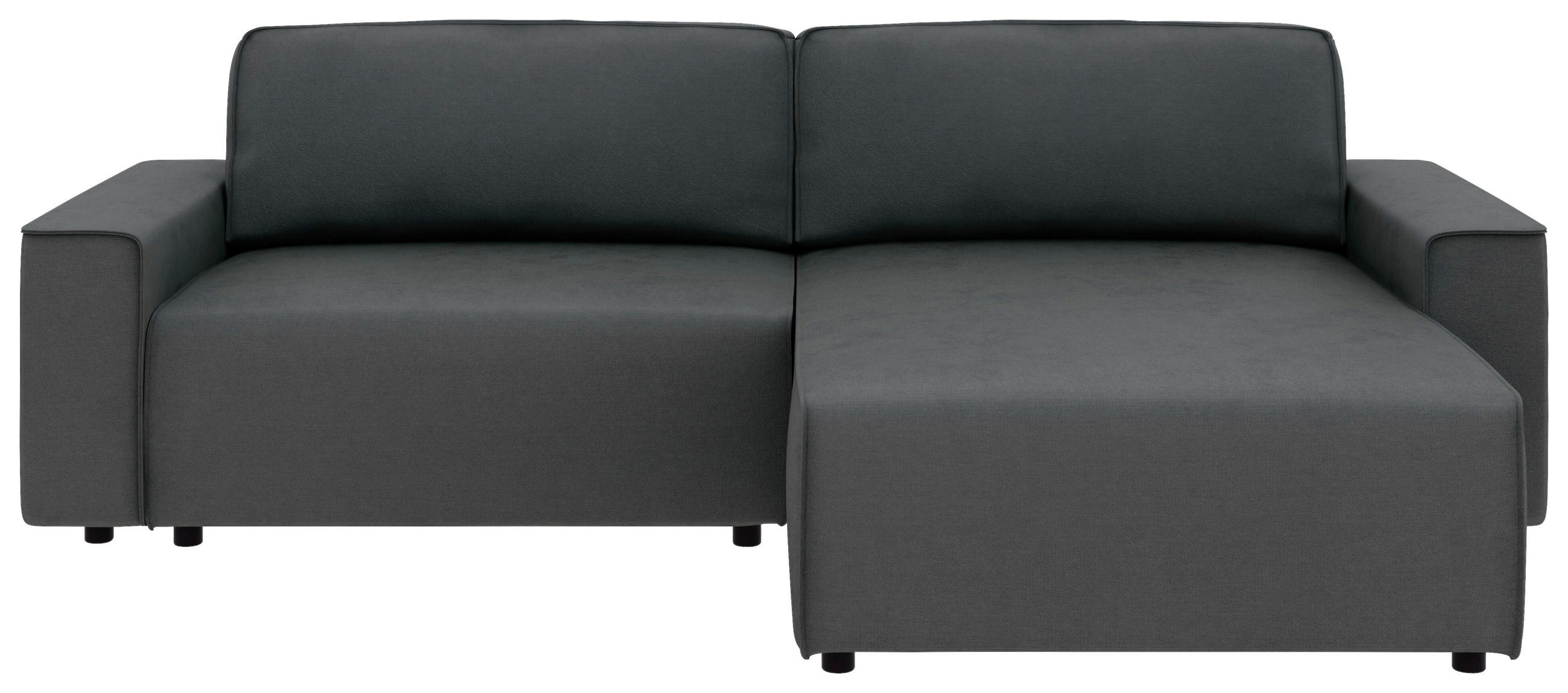 ECKSOFA in Struktur Anthrazit  - Anthrazit/Schwarz, Modern, Kunststoff/Textil (265/164cm) - Trendmanufaktur