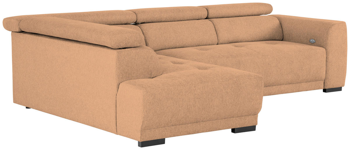 ECKSOFA Rostfarben Struktur  - Rostfarben/Schwarz, Design, Kunststoff/Textil (205/284cm) - Xora