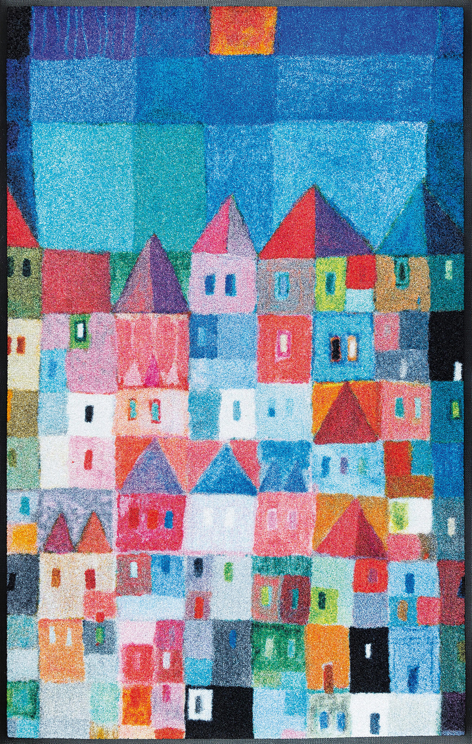 FUßMATTE 75/120 cm Colourful Houses - Multicolor, Trend, Kunststoff/Textil (75/120cm) - wash+dry
