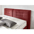BOXSPRINGBETT 200/200 cm,  in Rot, Matratze, gepolstertes Kopfteil, H2 + H4 = mittel + sehr fest  - Chromfarben/Rot, KONVENTIONELL, Textil (200/200cm) - Dieter Knoll