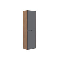 HOCHSCHRANK 40/138/27 cm  - Anthrazit/Walnussfarben, Design, Glas/Holzwerkstoff (40/138/27cm) - Welnova