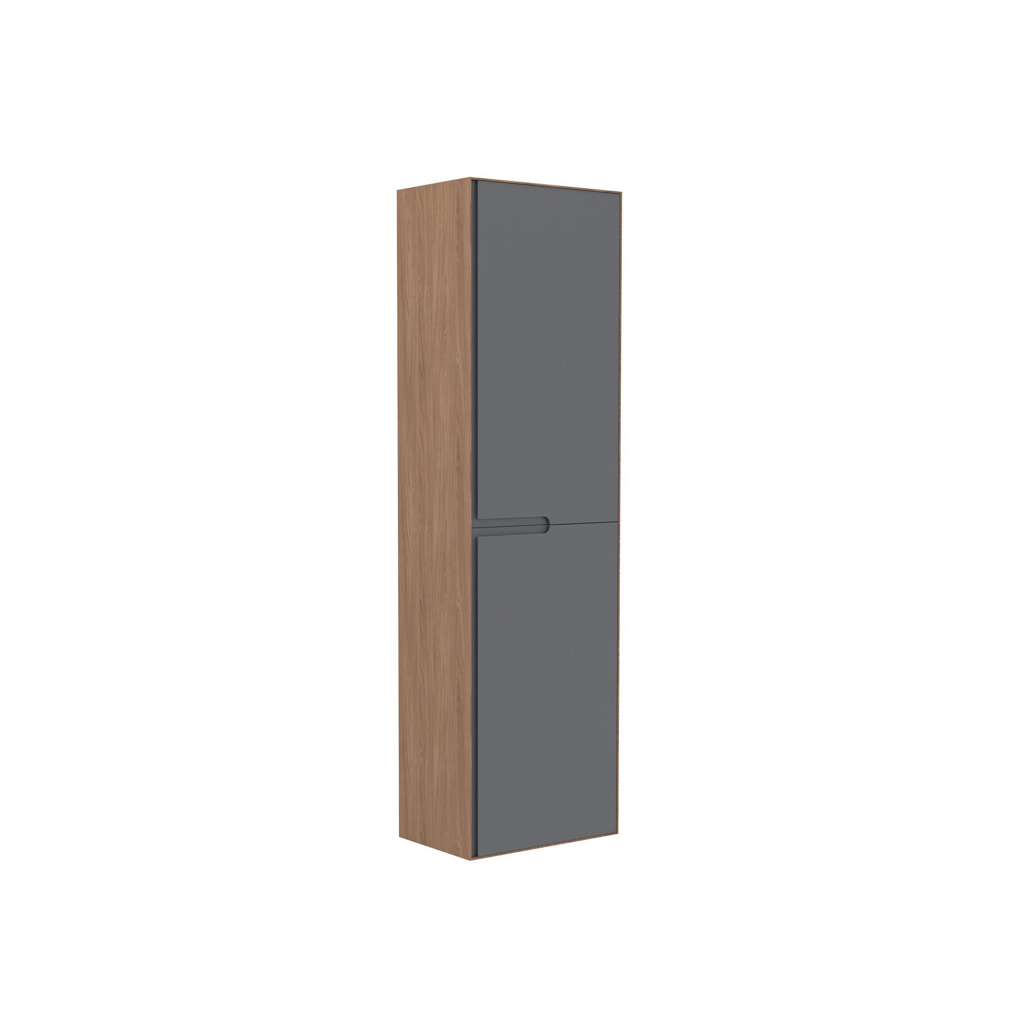 Welnova Hochschrank Craft Anthrazit, Walnuss 40x138x27 cm