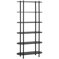 REGAL  90/160/30 cm Schwarz  - Schwarz, MODERN, Holzwerkstoff/Metall (90/160/30cm) - PBJ