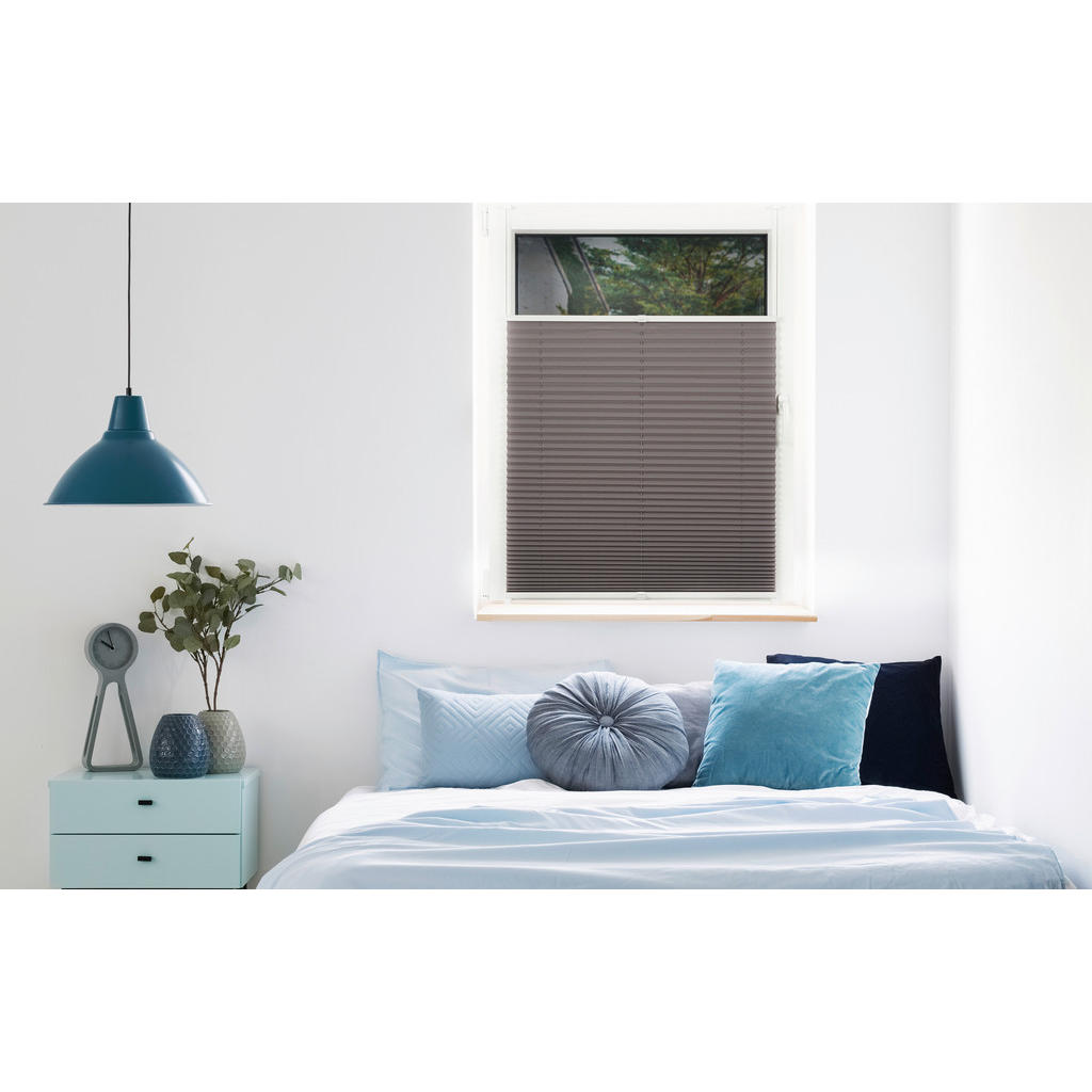 Thumbnail - Homeware Plissee, Hellgrau, Textil, 100x130 cm, Länge universell einstellbar, Wohntextilien, Rollos & Jalousien, Plissee...