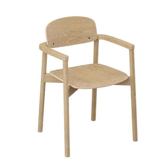 STOL MED ARMSTÖD  läderutbud, tygutbud   ekfärgad  - ekfärgad, Design, trä (55/80/51cm) - Skovby