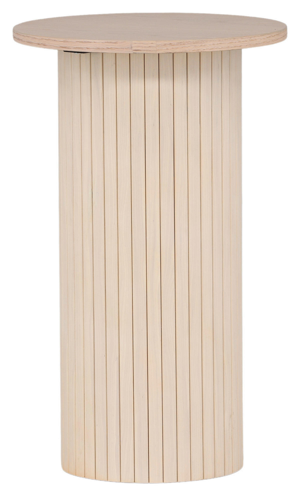 BEISTELLTISCH 40/40/65 cm Weiß, Beige rund  - Beige/Weiß, Design, Holzwerkstoff (40/40/65cm) - Livetastic