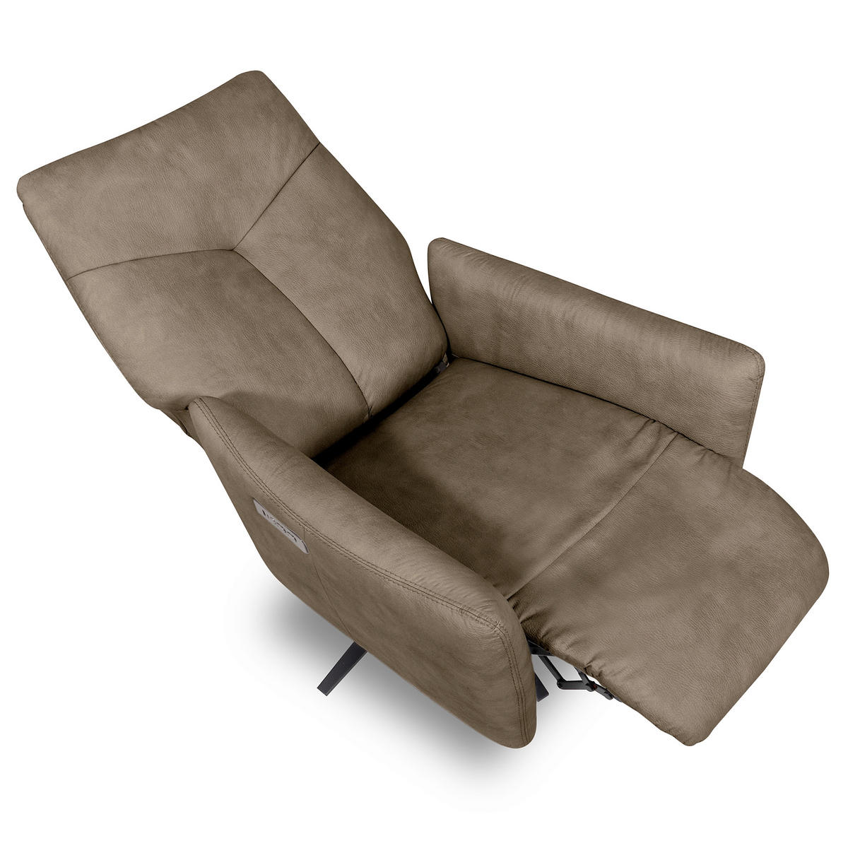 RELAXSESSEL Textil Graubraun  - Graubraun/Schwarz, Design, Textil/Metall (76/107/88cm) - Livetastic