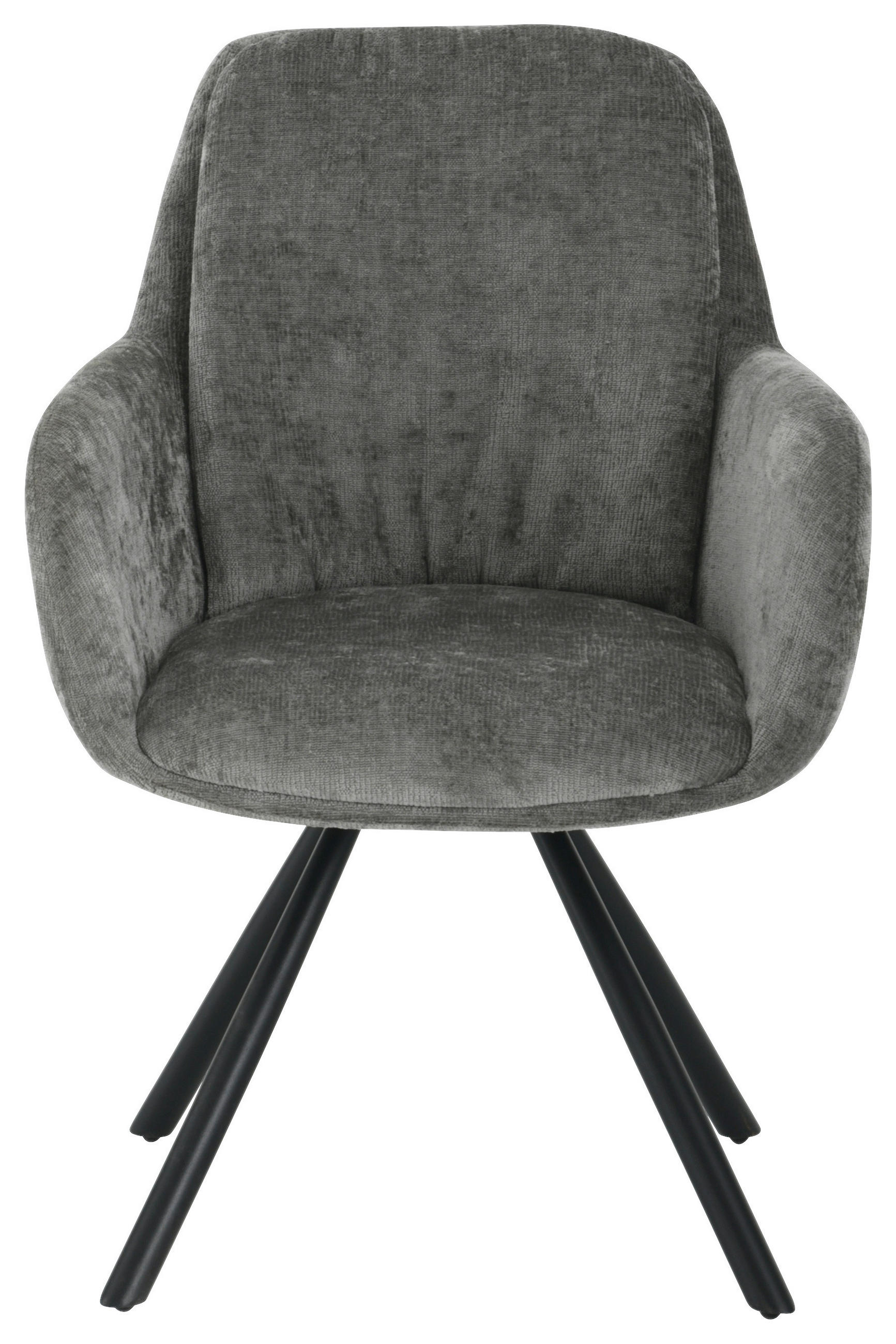 ARMLEHNSTUHL  in Eisen Chenille  - Schwarz/Grau, LIFESTYLE, Holz/Textil (62/88/66cm) - MID.YOU